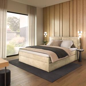 Letto boxspring Kinx Velluto Onoli: beige - 200 x 200cm - H3 - 130 cm