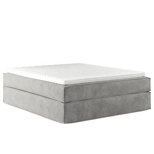 Lit boxspring Kinx Velours Onoli: Gris clair - 200 x 200cm - D3 medium - Sans