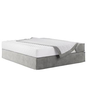 Lit boxspring Kinx Velours Onoli: Gris clair - 200 x 200cm - D3 medium - Sans