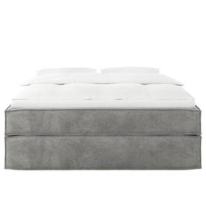 Lit boxspring Kinx Velours Onoli: Gris clair - 200 x 200cm - D3 medium - Sans