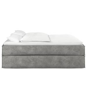 Lit boxspring Kinx Velours Onoli: Gris clair - 200 x 200cm - D3 medium - Sans