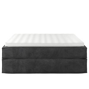 Premium Boxspringbett KINX Samt Onoli: Anthrazit - 200 x 200cm - H3 - Ohne