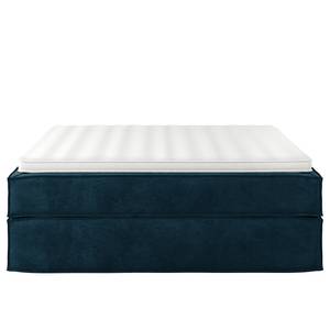 Lit boxspring Kinx Velours Onoli: Bleu marine - 200 x 200cm - D3 medium - Sans