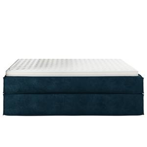 Lit boxspring Kinx Velours Onoli: Bleu marine - 200 x 200cm - D3 medium - Sans