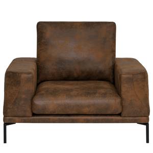 XXL-fauteuil Grossa antieke leerlook - Microvezel Goda: Chocoladebruin