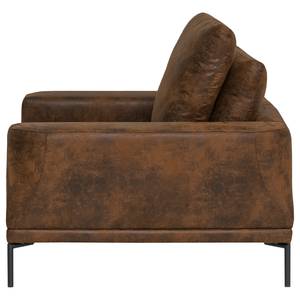 XXL-fauteuil Grossa antieke leerlook - Microvezel Goda: Chocoladebruin