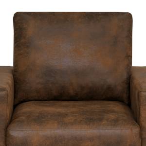 XXL-fauteuil Grossa antieke leerlook - Microvezel Goda: Chocoladebruin