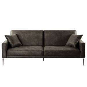 Schlafsofa Sauvo Antiklederlook - Microfaser Yaka: Schwarz-Braun