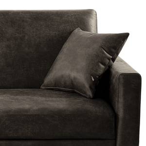 Schlafsofa Sauvo Antiklederlook - Microfaser Yaka: Schwarz-Braun