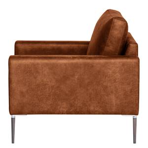 Fauteuil Sauvo Aspect cuir vieilli - Microfibre Yaka: Cognac