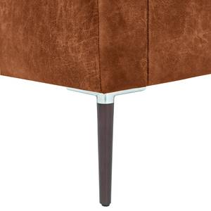 Fauteuil Sauvo antieke leerlook - Microvezel Yaka: Cognackleurig