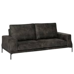 Sofa Grossa (3-Sitzer) Antiklederlook - Microfaser Goda: Anthrazit