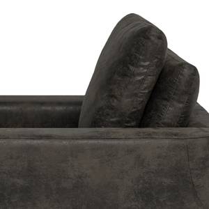 Fauteuil XXL Grossa Aspect cuir vieilli - Microfibre Goda: Anthracite