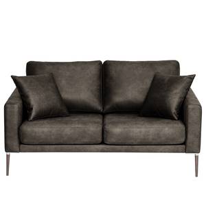 2-Sitzer Sofa Sauvo Antiklederlook - Microfaser Yaka: Schwarz-Braun