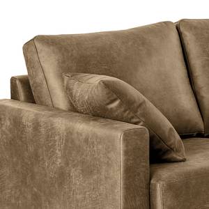 Ecksofa Sauvo Antiklederlook - Microfaser Yaka: Muskat - Longchair davorstehend rechts