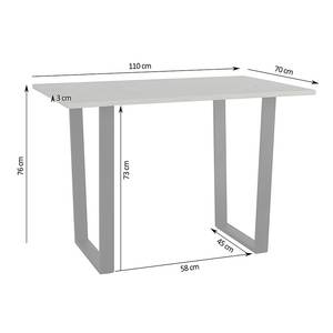 Esstisch Anosma MDF / Eisen - Beton Dekor / Anthrazit