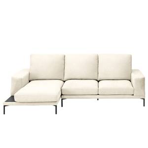 Ecksofa Grossa Chenille - Webstoff Stormy: Creme - Longchair davorstehend links