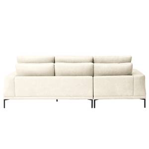 Ecksofa Grossa Chenille - Webstoff Stormy: Creme - Longchair davorstehend links