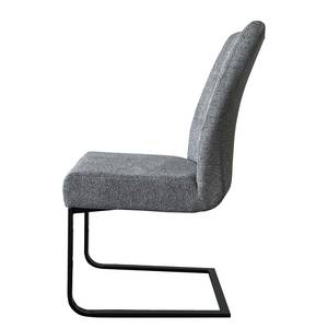 Chaises cantilever Cirat - Lot de 2 Tissu / Fer - Gris foncé