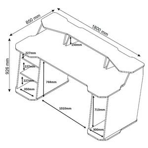 Bureau Mortera spaanplaat - zwart/wit