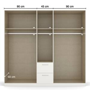 Drehtürenschrank Dark&Wood Schubladen Graumetallic / Eiche Artisan Dekor - Breite: 226 cm - Ohne Spiegeltür/-en