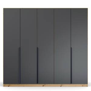 Drehtürenschrank Dark&Wood Graumetallic / Eiche Artisan Dekor - Breite: 226 cm - Ohne Spiegeltür/-en