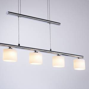 Hanglamp Hydra opaalglas/ijzer - 5 lichtbronnen - Zilver