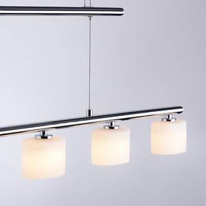 Hanglamp Hydra opaalglas/ijzer - 5 lichtbronnen - Zilver