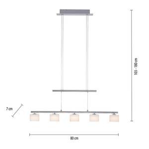 Hanglamp Hydra opaalglas/ijzer - 5 lichtbronnen - Zilver