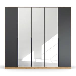 Drehtürenschrank Dark&Wood Graumetallic / Eiche Artisan Dekor - Breite: 226 cm - Mit Spiegeltür/-en