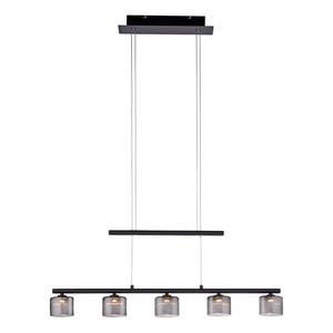 Suspension Hydra Verre fumé / Fer - 5 ampoules - Noir