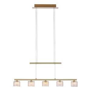 Hanglamp Hydra gekleurd glas/ijzer - 5 lichtbronnen - Messing