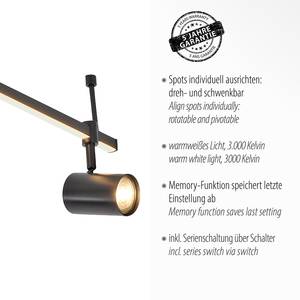 Plafondlamp Barik ijzer, aluminium/polycarbonaat - 5 lichtbronnen - Aantal lichtbronnen: 5