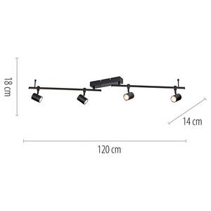 Deckenleuchte Barik Eisen, Aluminium / Polycarbonat - 5-flammig - Flammenanzahl: 5