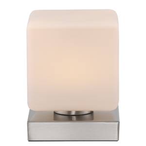 Tafellamp Dadoa melkglas/ijzer - 1 lichtbron - Zilver