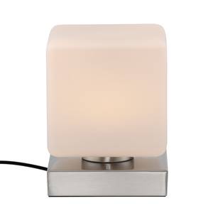 Tafellamp Dadoa melkglas/ijzer - 1 lichtbron - Zilver