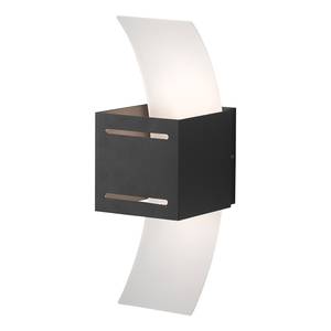 Wandlamp Orma opaalglas/aluminium - 1 lichtbron - Zwart/wit