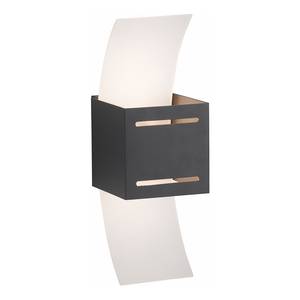 Wandlamp Orma opaalglas/aluminium - 1 lichtbron - Zwart/wit