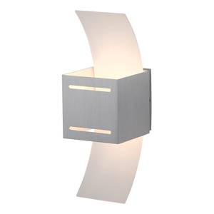 Wandlamp Orma opaalglas/aluminium - 1 lichtbron - Zwart/zilverkleurig