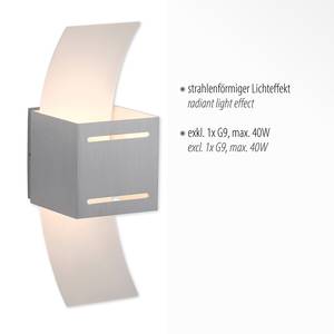 Wandlamp Orma opaalglas/aluminium - 1 lichtbron - Zwart/zilverkleurig