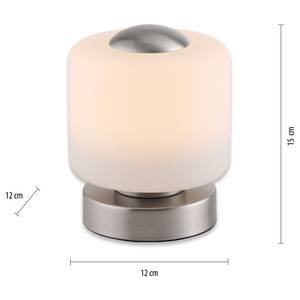 Tafellamp Bota melkglas/ijzer - 1 lichtbron - Zilver