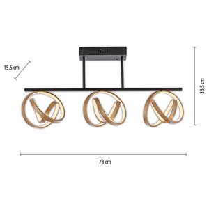 Plafondlamp Looper ijzer, aluminium/polycarbonaat - 3 lichtbronnen