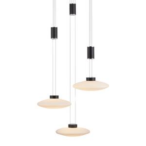 Suspension Lautada Verre dépoli / Fer - 3 ampoules - Noir - Diamètre : 43 cm