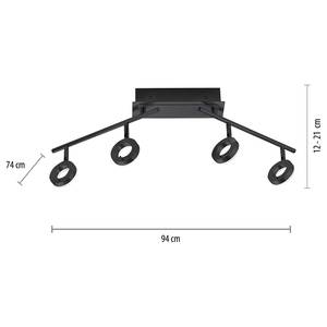 Deckenleuchte Siloma Eisen, Aluminium / Polyacryl - 4-flammig - Flammenanzahl: 4