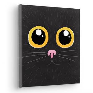 Leinwandbild Black Cat Vlies - Mehrfarbig - 30 x 30 cm