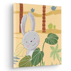 Impression sur toile Rabbit Food Intissé - Multicolore - 30 x 30 cm