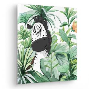 Impression sur toile Lost Zebra Intissé - Multicolore - 30 x 30 cm