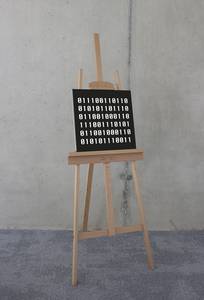 Impression sur toile Typo Naughty Binary Intissé - Multicolore - 40 x 40 m