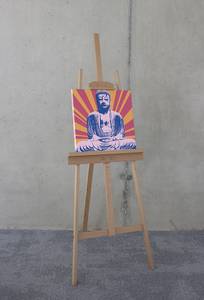 Quadro Hippie Buddha Tessuto non tessuto - Multicolore - 40 x 40 cm