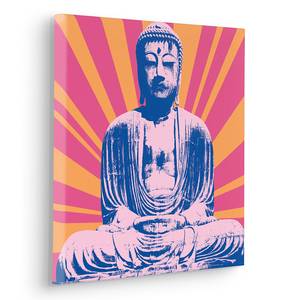 Quadro Hippie Buddha Tessuto non tessuto - Multicolore - 40 x 40 cm